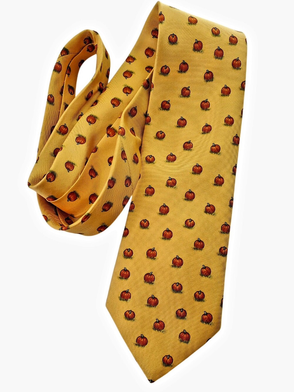 Alynn Neckwear Vintage Pumpkin "Harvest" Silk Tie - Excellent Condition